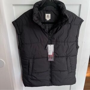 Kyodan Active Ladies Full-Zip Quilted Puffer Vest Oversized Drop Shoulder Size S